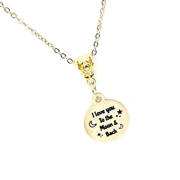 Love Gift, I Love You To The Moon And Back Necklace, Wife Gift, Daughter Gift, Granddaughter Gift, Gift For Her, Girlfriend Gift