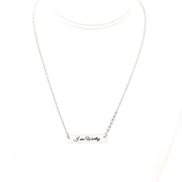 Affirmation Jewelry, I am Worthy Necklace, Encouraging Her, Motivating Her, Strong Woman Gift, Affirmation Necklace, Affirmation Words
