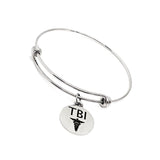 TBI Medical Expanding Charm Bracelet, Traumatic Brain Injury Medical Awareness Bracelet, TBI Awareness, TBI Alert Bracelet, Medical Jewelry