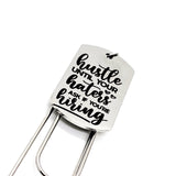 Motivation Gift, Hustle Until Your Haters Ask If You Are Hiring Charm Bookmark, Affirmation Gift, Motivating Her, Motivating Him