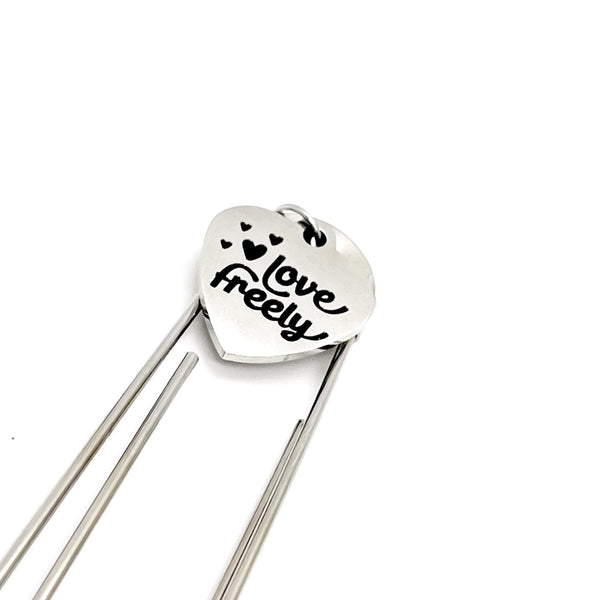 Love Gift, Love Freely Charm Bookmark, Daughter Gift, Son Gift, Wife Gift Husband Gift, Love One Another, Christian Love, Reader Gift