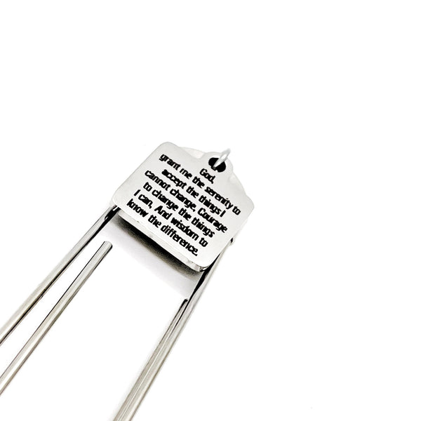 Recovery Gift, Serenity Prayer Charm Bookmark, Serenity to Accept, Courage to Change, Wisdom to Know, Reader Gift, Planner Bookmark Gift