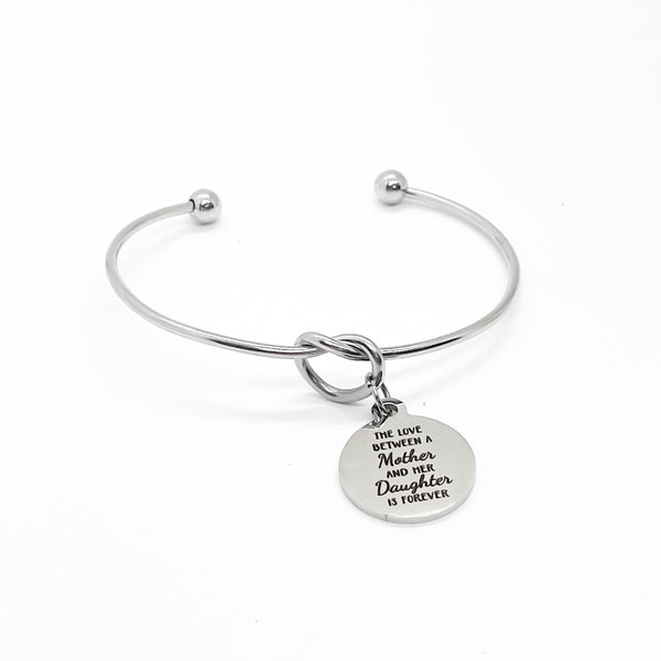 Love Gift, The Love Between A Mother And Her Daughter Is Forever Bracelet, Charm Bracelet, Love Jewelry, Gift For Mom, Daughter Gift