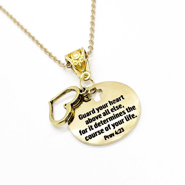 Scripture Gift, Guard Your Heart Above All Else Necklace, Proverbs 4 23 Necklace, Gift For Her, Daughter Gift, Granddaughter Gift