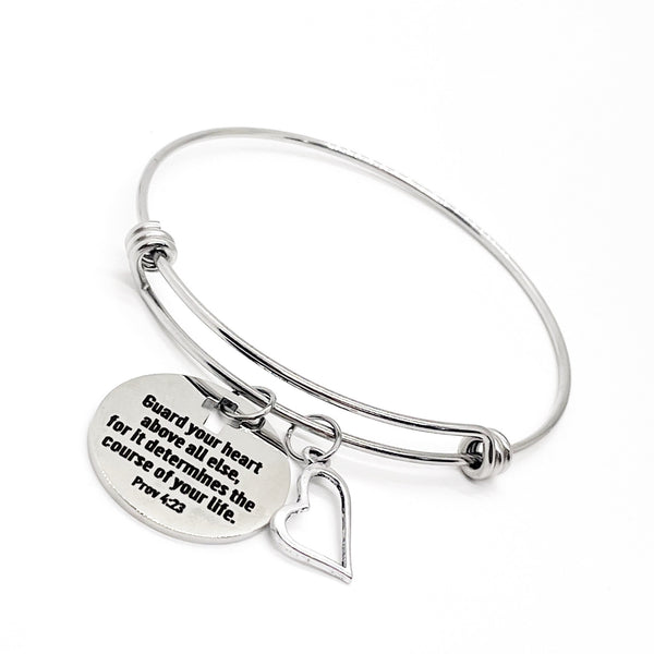 Scripture Gift, Guard Your Heart Above All Else Bracelet, Proverbs 4 23, Scripture Jewelry, Christian Jewelry, Faith Gift, Christian Gift