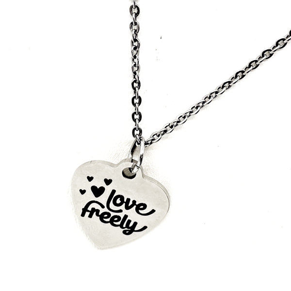 Love Gift, Love Freely Pendant Necklace, Love Jewelry, Gift For Her, Wife Gift, Daughter Gift, Christian Love, Love Necklace