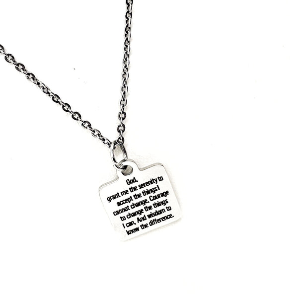 Serenity Prayer Gifts, Recovery Gifts, Serenity Prayer Necklace, Gift For Her, Recovery Jewelry, Serenity Courage Wisdom, Wisdom to Know