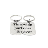 Throwing Partners Forever Keychain Set, Pitcher Catcher Gifts, Father Son Gift, Baseball Keychains, Baseball Players, Softball Players Gift