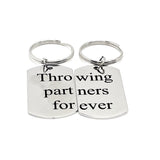 Throwing Partners Forever Keychain Set, Pitcher Catcher Gifts, Father Son Gift, Baseball Keychains, Baseball Players, Softball Players Gift