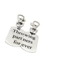 Throwing Partners Forever Clip On Charm Set, Baseball Players, Softball Players, Father Son Gift, Baseball Keychains, Softball Keychains