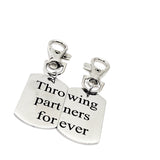 Throwing Partners Forever Clip On Charm Set, Baseball Players, Softball Players, Father Son Gift, Baseball Keychains, Softball Keychains