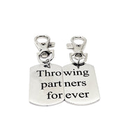 Throwing Partners Forever Clip On Charm Set, Baseball Players, Softball Players, Father Son Gift, Baseball Keychains, Softball Keychains