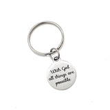 Faith Gift, With God All Things Are Possible Charm Keychain, Mathew 19 26, Christian Gift, Faith Keychain, Baptism Gift, Confirmation Gift