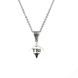 Medical Notice Necklace, TBI Necklace, Traumatic Brain Injury Jewelry, Medical Awareness Necklace, TBI Notice, Gift For Her, TBI Pendant
