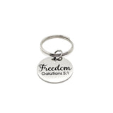Faith Gift, Freedom Charm Keychain, Galatians 5 1, Freedom In Christ, Christian Gift, Faith Keychain, Baptism Gift, Confirmation Gift