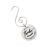Give Thanks Ornament, Give Thanks With A Grateful Heart Hanging Pendant, Thanksgiving Gift, Christmas Tree Ornament, Thankfulness Gift