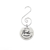 Give Thanks Ornament, Give Thanks With A Grateful Heart Hanging Pendant, Thanksgiving Gift, Christmas Tree Ornament, Thankfulness Gift