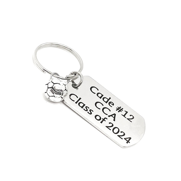 Personalized Soccer Player Gift, Soccer Keychain, Graduate Gift, Senior Keychain, Senior Gift, Sports Senior, Personalized Keychain Gift
