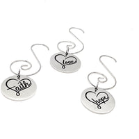 Faith Hope Love Ornament Set, 1 Corinthians 13 Ornaments, Faith Hope Love Charms, Charm Ornaments, Scripture Ornaments, Love Ornaments