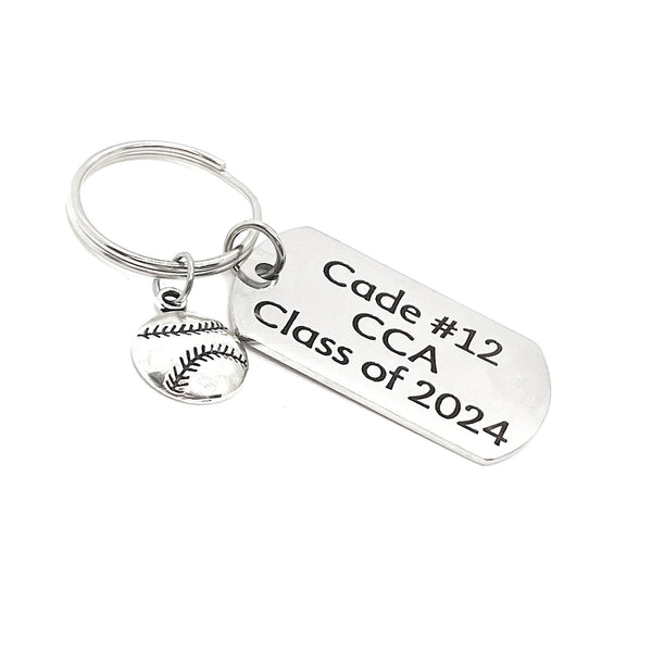 Personalized Baseball Player Gift, Baseball Keychain, Graduate Gift, Senior Keychain, Senior Gift, Sports Senior, Personalized Keychain Gift