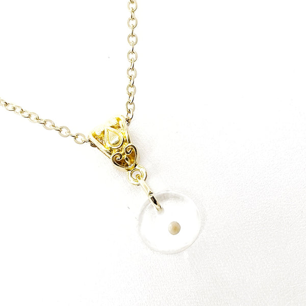 Mustard Seed Necklace, Mustard Seed Charm Necklace, Round Mustard Seed Pendant, Mustard Seed Faith, Mustard Seed Necklace Gift For Her
