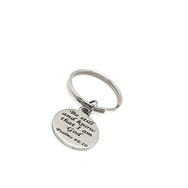 Faith Gift, Be Still And Know That I Am God Keychain, Psalm 46 10 Keychain, Christian Gift, Christian Faith Keychain, Charm Keychain Gift