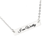 Affirmation Jewelry, I am Worthy Necklace, Encouraging Her, Motivating Her, Strong Woman Gift, Affirmation Necklace, Affirmation Words