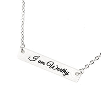 Affirmation Jewelry, I am Worthy Necklace, Encouraging Her, Motivating Her, Strong Woman Gift, Affirmation Necklace, Affirmation Words