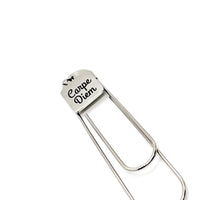 Affirmation Gifts, Carpe Diem Charm Bookmark, Reader Gift, Planner Bookmark, Paperclip Bookmark, Entrepreneur Gift, Encouraging Her