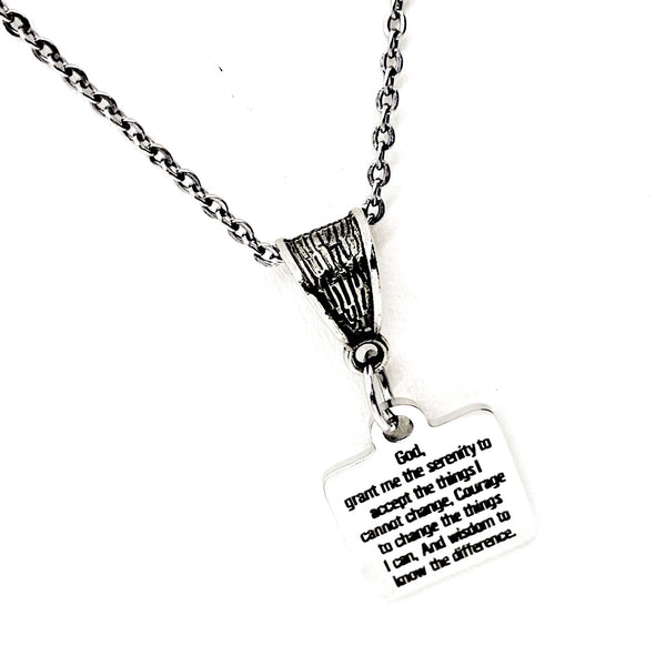 Serenity Prayer Gifts, Recovery Gifts, Serenity Prayer Necklace, Gift For Her, Recovery Jewelry, Serenity Courage Wisdom, Wisdom to Know