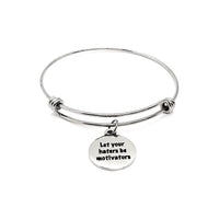 Affirmation Jewelry, Let Your Haters Be Motivators Bracelet, Encouraging Her, Daughter Gift, Motivation Gift, Motivating Her, Uplifting Gift