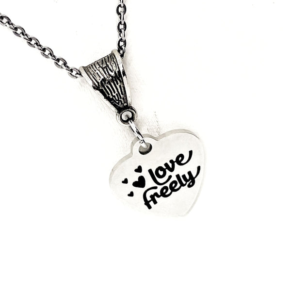 Love Gift, Love Freely Pendant Necklace, Love Jewelry, Gift For Her, Wife Gift, Daughter Gift, Christian Love, Love Necklace
