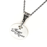 Faith Gift, Always Rejoice Pendant Necklace, Philippians 4 4, Scripture Jewelry, Scripture Necklace, Christian Jewelry, Christian Necklace