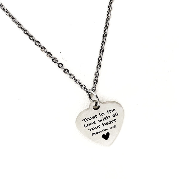 Faith Gifts, Trust In The Lord With All Your Heart Necklace, Proverbs 3 5 Jewelry, Baptism Gift, Daughter Gift, Christian Jewelry