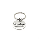 Faith Gift, Freedom Charm Keychain, Galatians 5 1, Freedom In Christ, Christian Gift, Faith Keychain, Baptism Gift, Confirmation Gift