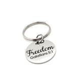 Faith Gift, Freedom Charm Keychain, Galatians 5 1, Freedom In Christ, Christian Gift, Faith Keychain, Baptism Gift, Confirmation Gift