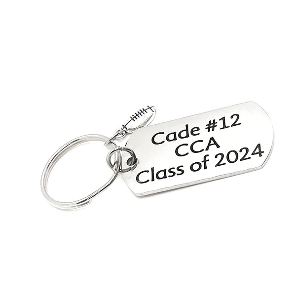 Personalized Football Player Gift, Football Keychain, Graduate Gift, Senior Keychain, Senior Gift, Sports Senior, Personalized Keychain Gift