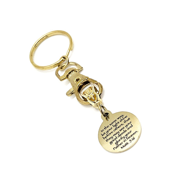 Faith Gift, Let Your Light Shine Charm Keychain, Matthew 5 16 Charm, Faith Charm, Scripture Gift, Scripture Keychain, Christian Gift