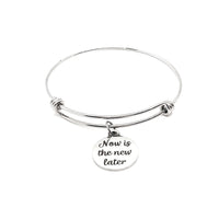 Affirmation Jewelry, Now Is The New Later Charm Bracelet, Motivating Gift, Encouraging Her, Motivating Her, Encouraging Quote