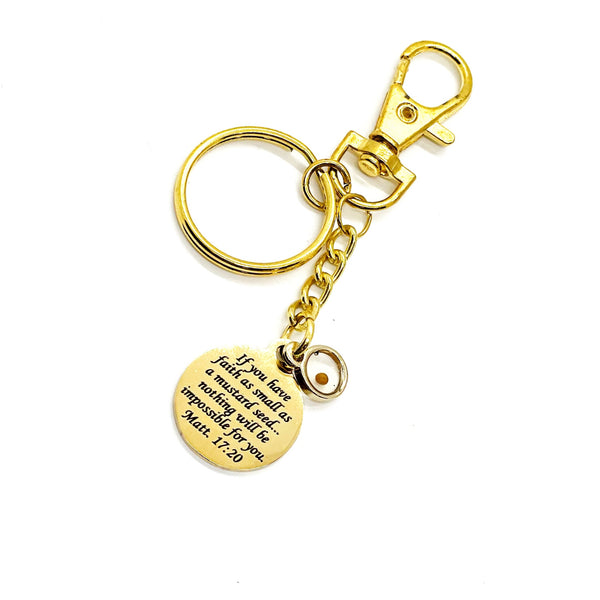 Faith Gifts, Mustard Seed Keychain, Mustard Seed Faith, Christian Gifts, Matthew 17 20, Encouraging Gifts, Graduation Gifts, Sunday School