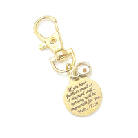 Faith Gift, Mustard Seed Scripture Charm, Matthew 17 20 Charm, Clip On Charm, Purse Charm, Keychain Charm, Christian Gifts, Scripture Gifts