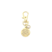 Faith Gift, Mustard Seed Scripture Charm, Matthew 17 20 Charm, Clip On Charm, Purse Charm, Keychain Charm, Christian Gifts, Scripture Gifts