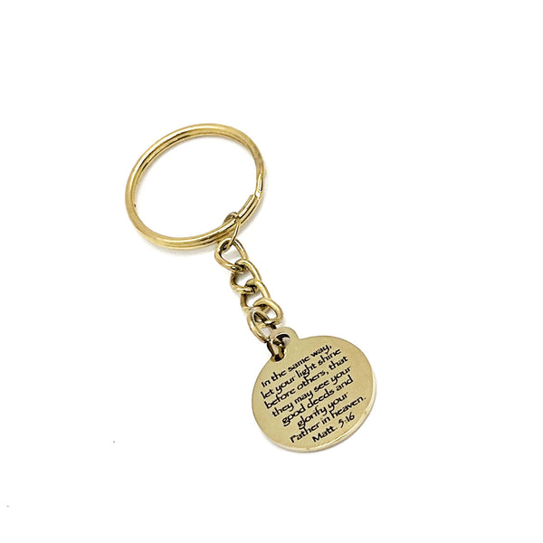 Scripture Quote, Let Your Light Shine Charm Keychain, Glorify God In Heaven, Faith Gift, Matthew 5 16 Charm, Christian Prayer Gift