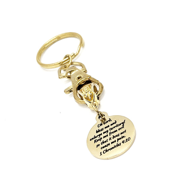 Faith Gift, Oh Lord Bless Me Indeed Charm Keychain, Prayer Of Jabez, 1 Chronicles 4 10, Scripture Quote, Faith Charm, Christian Gift