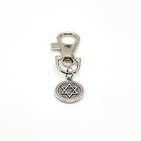 Faith Gift, Star Of David Clip On Charm, Jewish Faith Gift, Star Of David Charm,  Shield Of David, Bag Charm, Purse Charm, Faith Charm