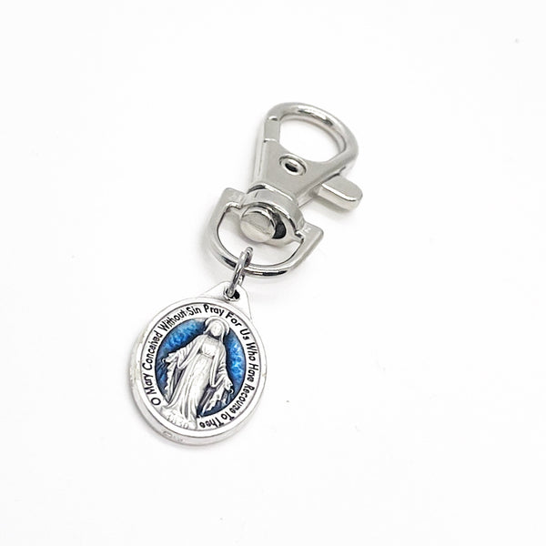 Faith Gift, Mother Mary Clip On Charm, Catholic Gifts, Christian Gifts, Catholic Charms, Saint Charms