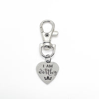 Affirmation Gift, I Am Worthy Clip On Charm, Daughter Gift, Granddaughter Gift, Love Gift, Wife Gift, Son Gift, Love Reminder, Gift For Him