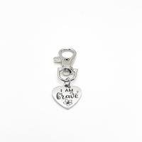 Affirmation Gift, I Am Brave Clip On Charm, Daughter Gift, Granddaughter Gift, Love Gift, Wife Gift, Son Gift, Love Reminder, Gift For Him