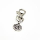 Faith Gift, Star Of David Clip On Charm, Jewish Faith Gift, Star Of David Charm,  Shield Of David, Bag Charm, Purse Charm, Faith Charm
