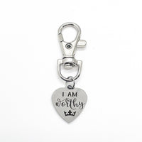 Affirmation Gift, I Am Worthy Clip On Charm, Daughter Gift, Granddaughter Gift, Love Gift, Wife Gift, Son Gift, Love Reminder, Gift For Him